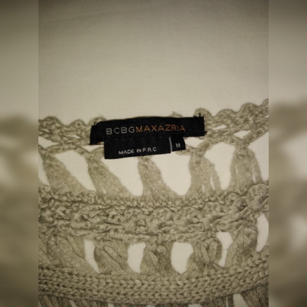 Bcbgmaxazria beige crochet top size M - Picture 3 of 8